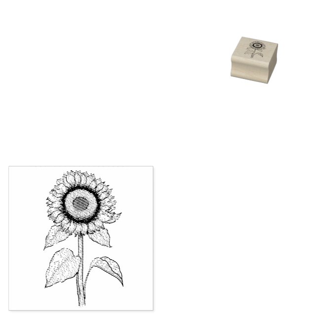 Sunflower Rubber Stamp (Stamped)