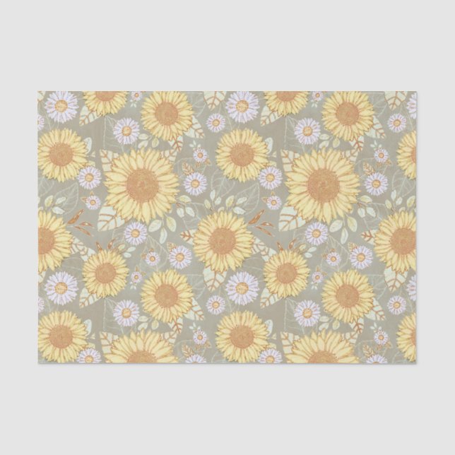 Sunflower Rustic Country Tissue Paper (Front)