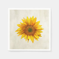Sunflower. Rustic flower. Country yellow floral