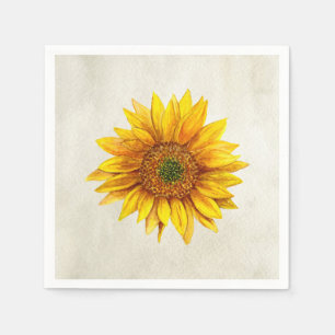 Sunflower. Rustic flower. Country yellow floral Napkin