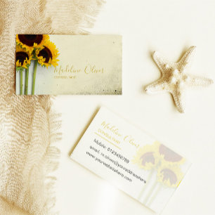 Sunflower Rustic Modern Stylish Business Card