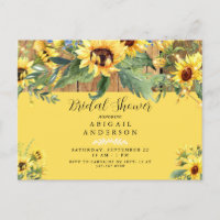 Sunflower Rustic Yellow Bridal Shower