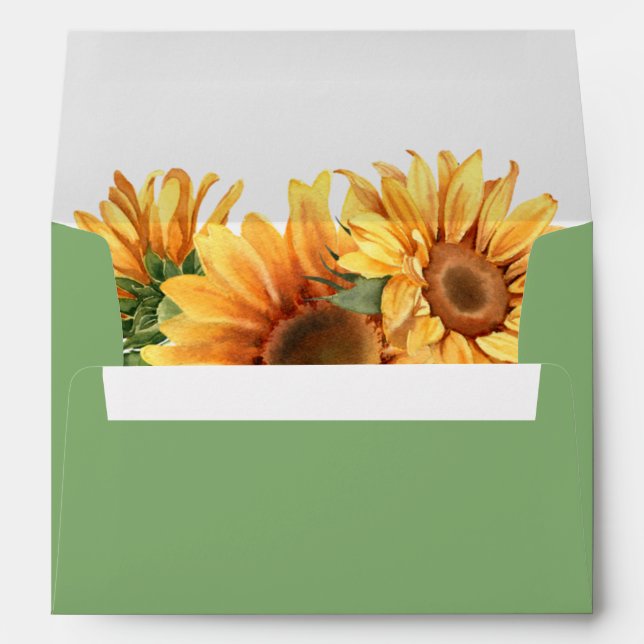 Sunflower Sage Green Envelope (Back (Bottom))