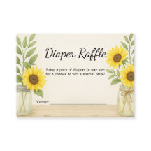 Sunflower & Sage Rustic Diaper Raffle Card 