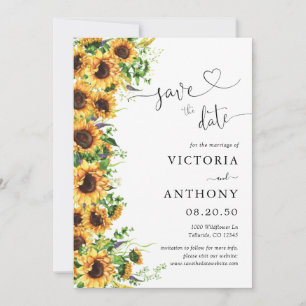 Sunflower Save The Date Cards