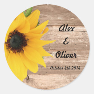 Sunflower Save the date envelope sticker