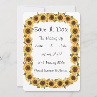 Sunflower save the date invitation