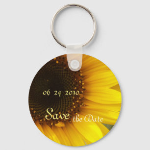 Sunflower Save the Date Key Ring