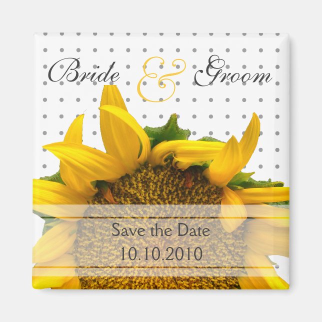 Sunflower Save-The-Date Magnet (Front)