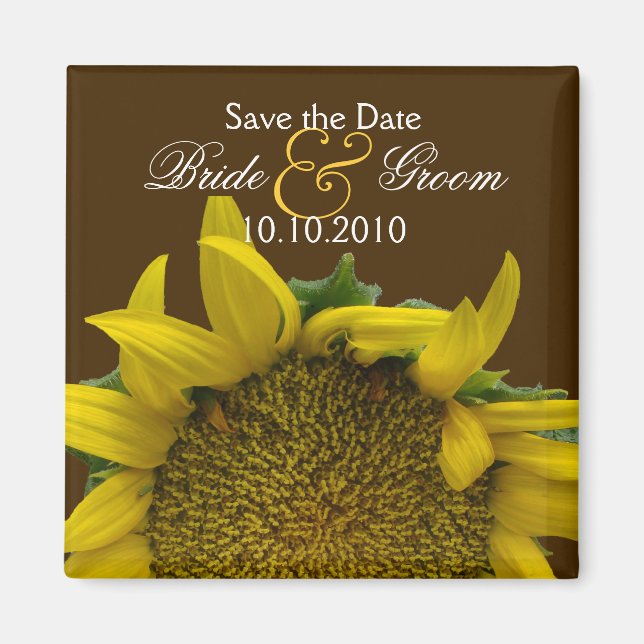 Sunflower Save-The-Date Magnet (Front)