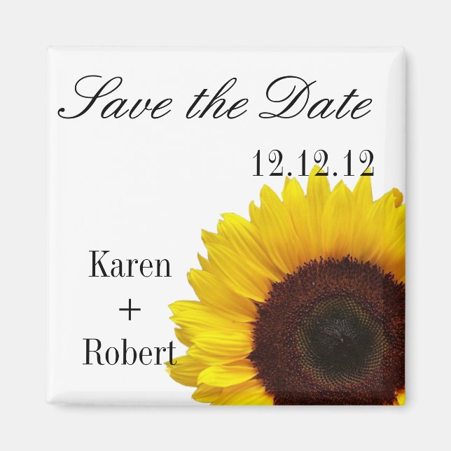 Sunflower: Save the Date Magnet (Front)