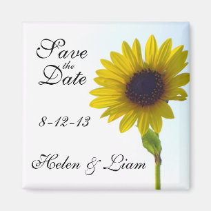 Sunflower Save the Date Magnet