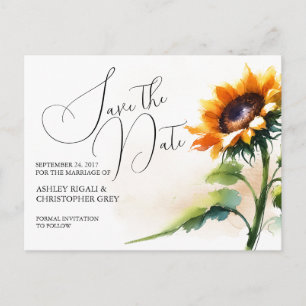 Sunflower Save The Date Postcard
