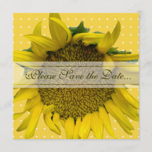 Sunflower Save The Date with dots
