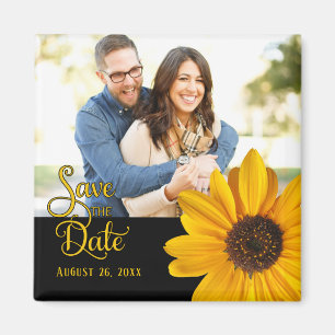 Sunflower - Save the Date with photo Magnet