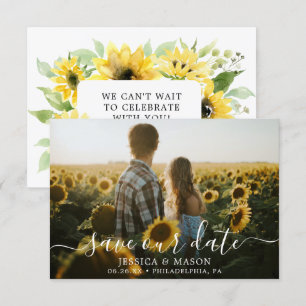 Sunflower Save The Dates with Photo Card