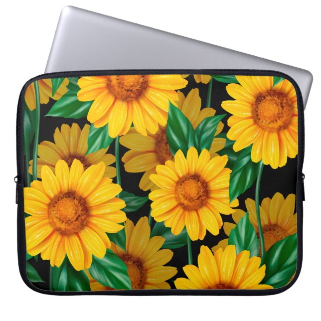 Sunflower seamless pattern. Background with yellow Laptop Sleeve (Front)