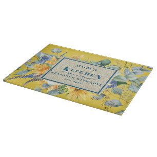 Sunflower Seasoned with Love Mum's Kitchen Cutting Board