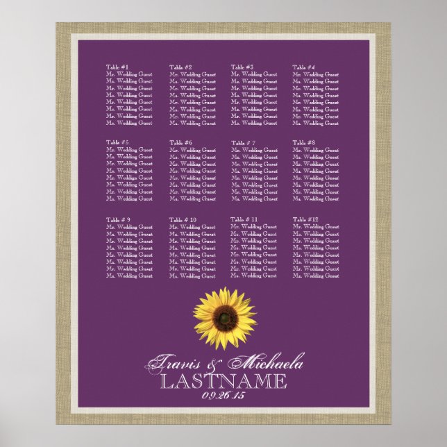 Sunflower Seat Chart with Changeable Colour (Front)