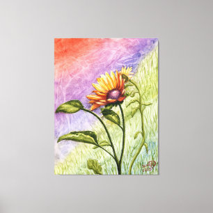 Sunflower Secrets at Sunset Canvas Print