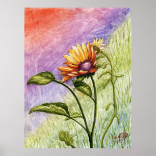 Sunflower Secrets at Sunset Poster