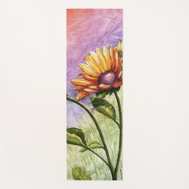 Sunflower Secrets at Sunset Yoga Mat (Front)