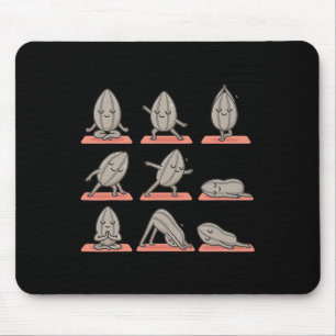 Sunflower Seed Doing Yoga Vegan Kawaii Zen  Mouse Pad