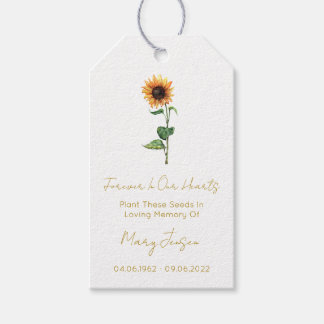 Sunflower Seed Packet Funeral Gift Tags