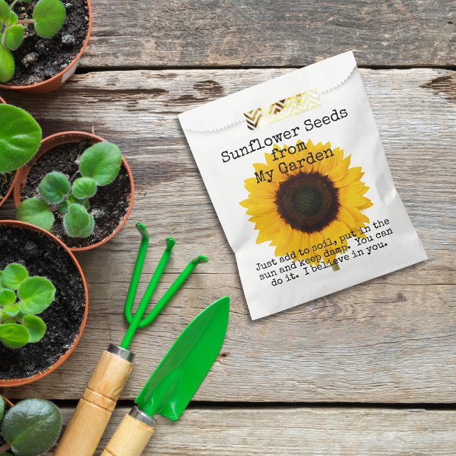 Sunflower Seed Saving Paper Garden Favour Bags (Sunflower seed storage bags)