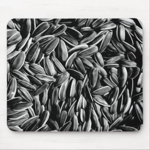 Sunflower Seeds - Black and White Photograph Mouse Pad