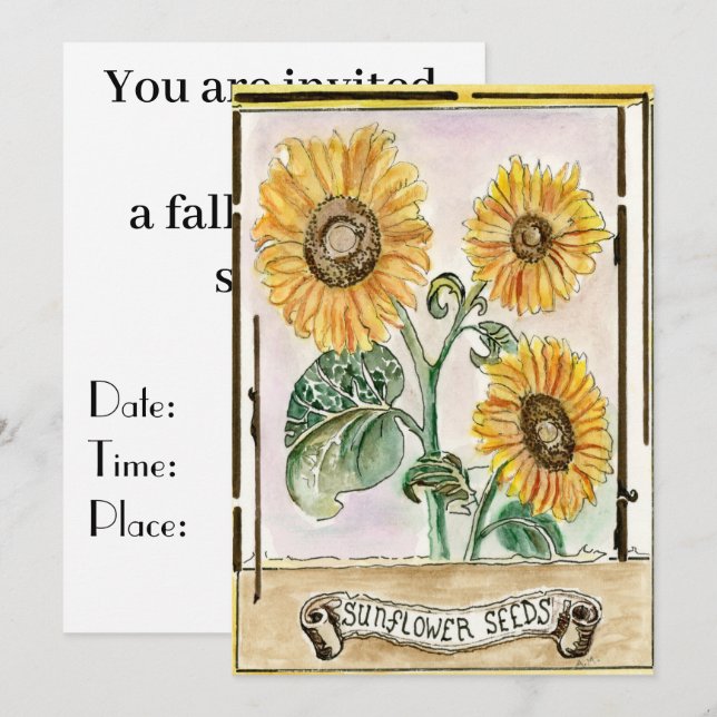 Sunflower Seeds invitation / announcement (Front/Back)
