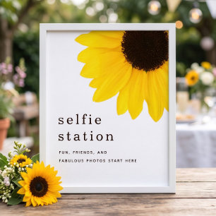 Sunflower Selfie Station Sign 18th Birthday Party