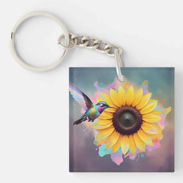 "  SUNFLOWER SERENADE " KEY RING (Front)