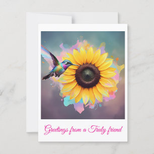 " SUNFLOWER SERENADE " POSTCARD