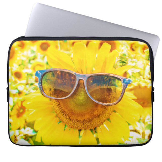 Sunflower Shades Chic Laptop Sleeve (Front)
