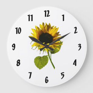 Sunflower Shadow and Light Large Clock