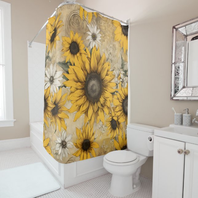 Sunflower Shower Curtain (In Situ)