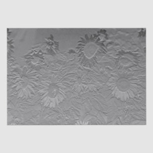 Sunflower Silver Grey Floral Design Decoupage Tissue Paper