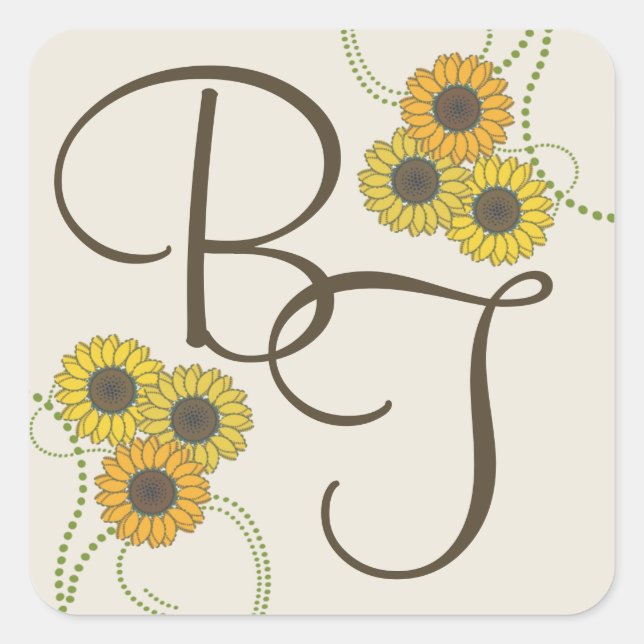 Sunflower Simplicity Square Sticker (Front)