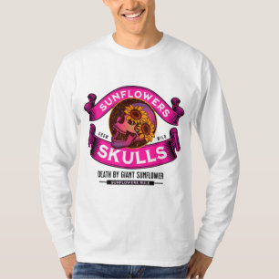 Sunflower Skull Design for Sunflower and Garden Lo T-Shirt