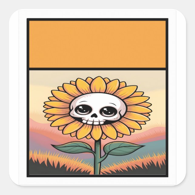 Sunflower Skull Sticker (Front)
