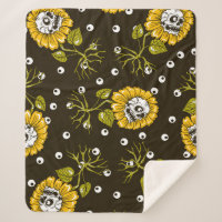 Sunflower Skulls: Unique Seamless Pattern.