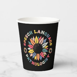 Sunflower SLP Speech Language Pathologist Gift Paper Cups