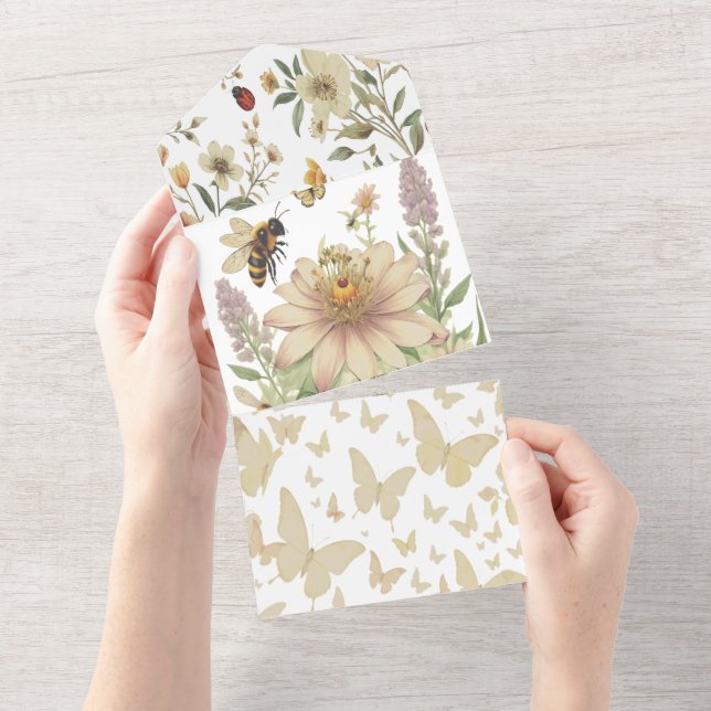 Sunflower Smiles Greeting Wedding Invite (Tearaway)