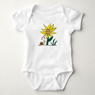 "Sunflower Snail Little Friends" Baby Bodysuit