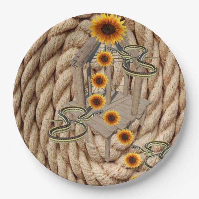 Sunflower Snakes Paper Plates (Front)
