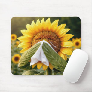 Sunflower Sneezing into a Tissue Mouse Pad