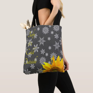 Sunflower Snowflakes Tote Bag