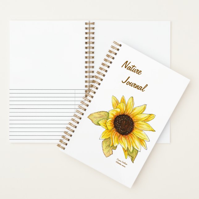 Sunflower spiral sketch/lined journal customizable (Inside)