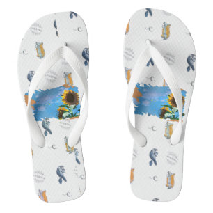 Sunflower & Spirit Animal Flip Flops